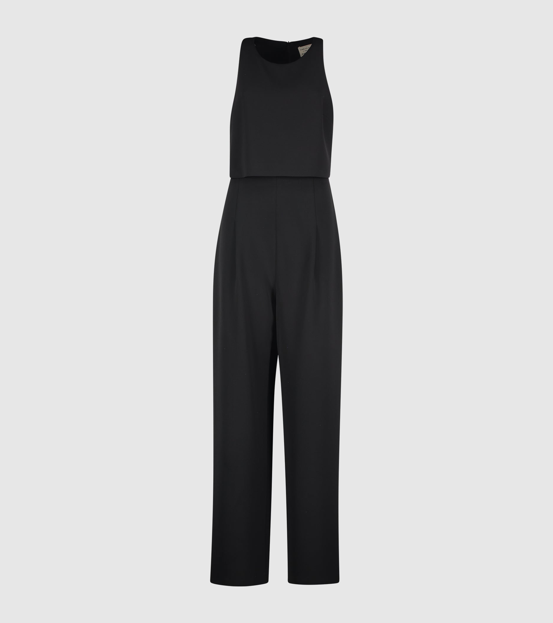 Tuta stretch con scollo rotondo nero