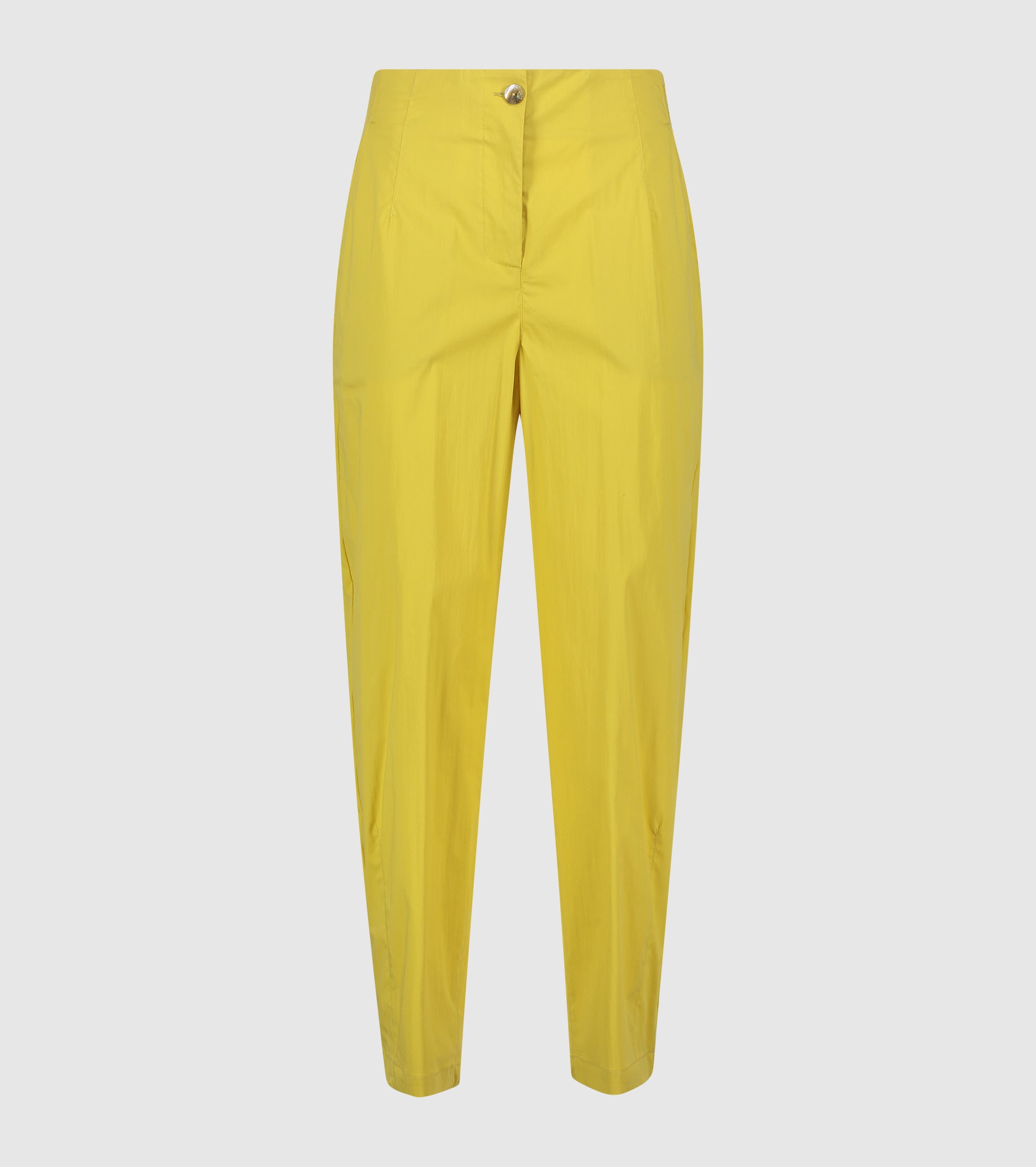Pantaloni cropped in cotone stretch olio