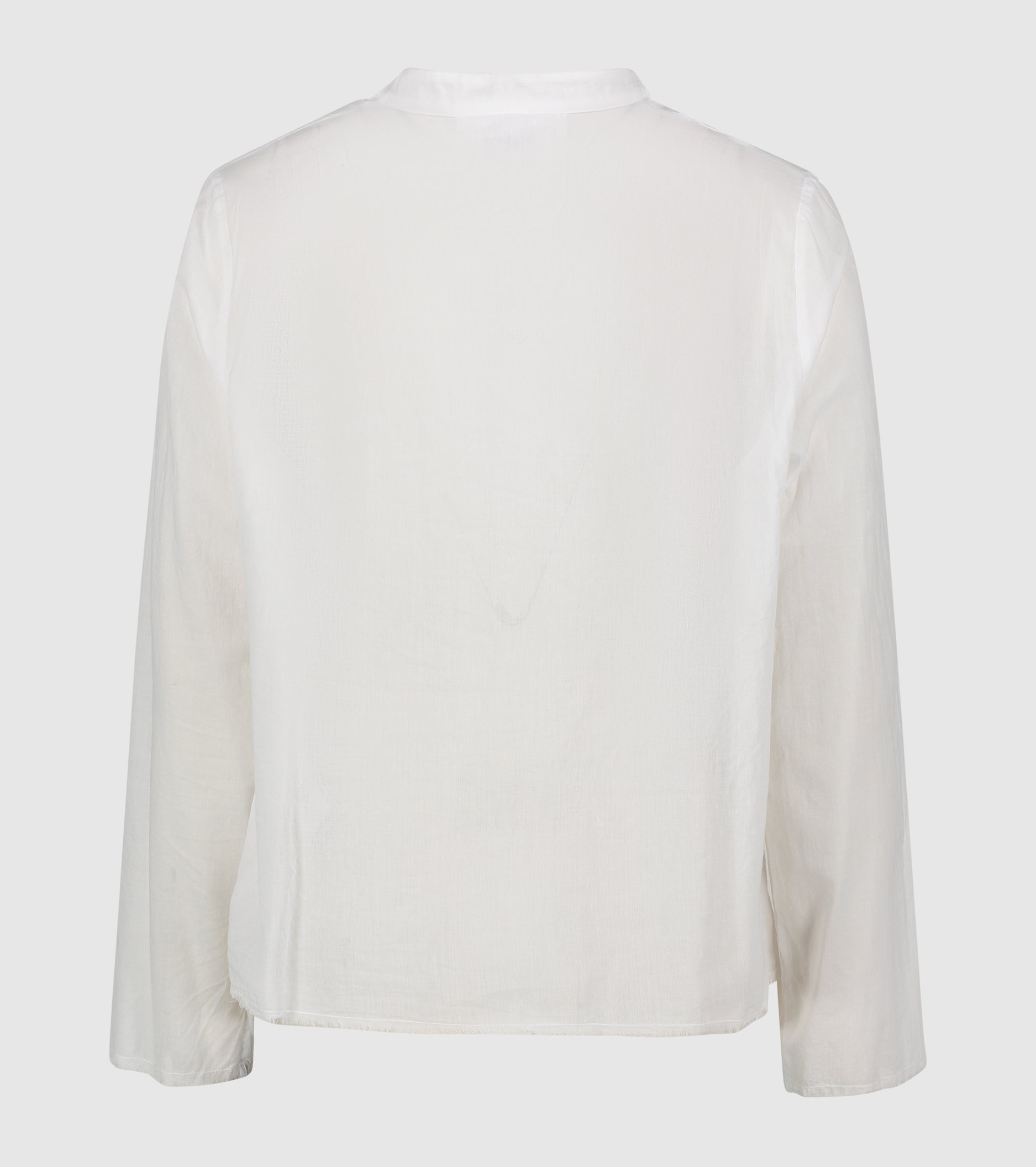 Blouse with V-neck and long sleeves white