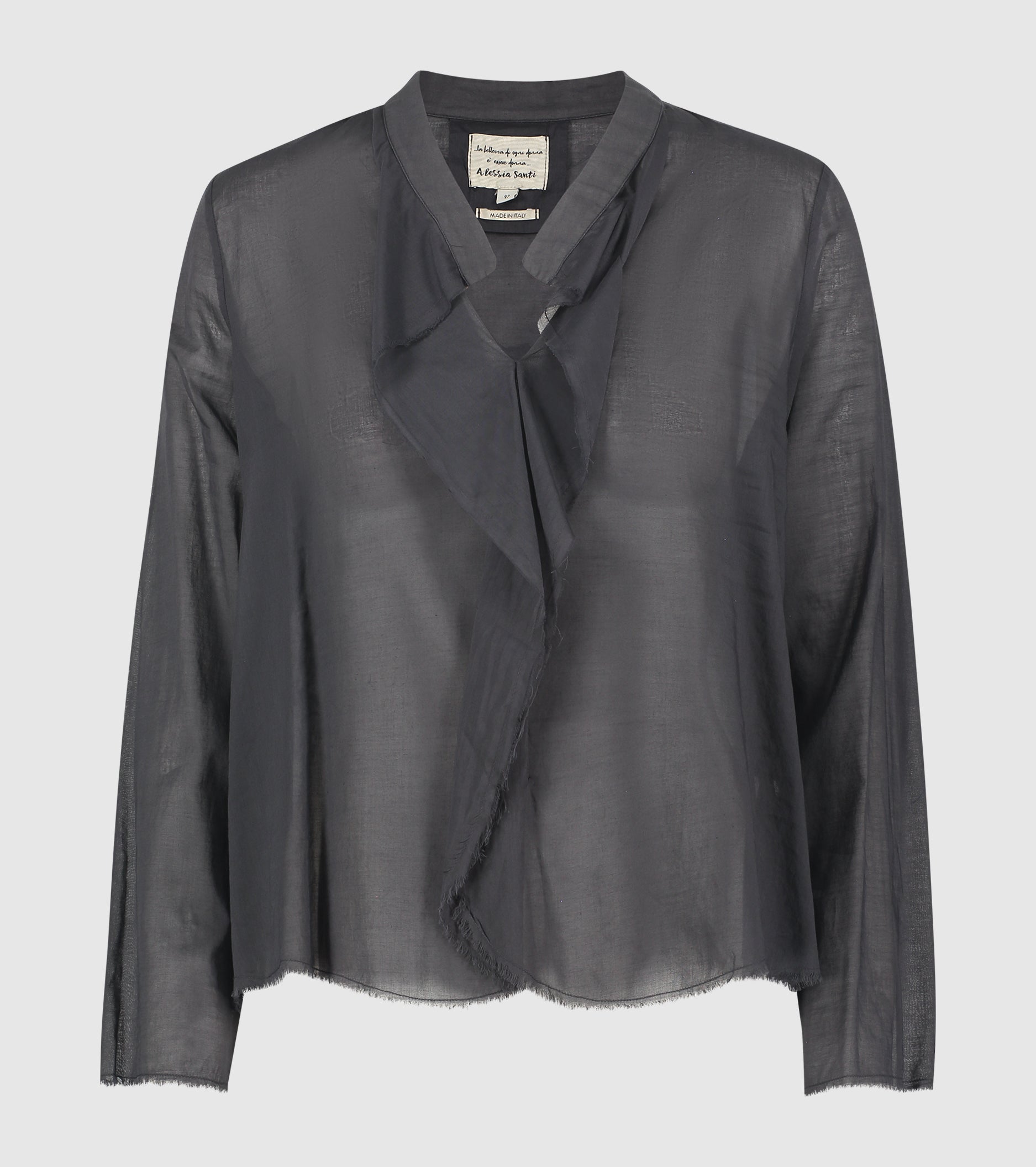 Blouse with ruffles and long sleeves blackboard
