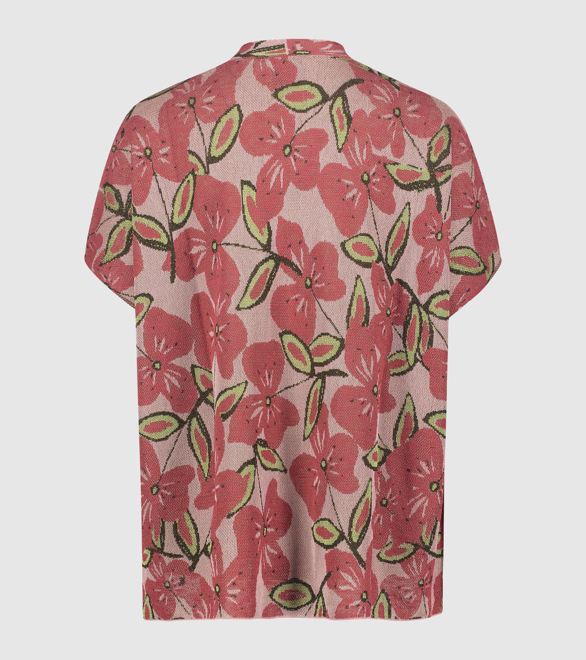Jacquard cardigan with short sleeves ombré